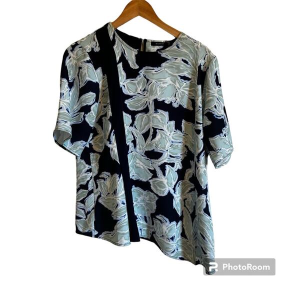 Natori women’s blouse medium blue white - Picture 1 of 7